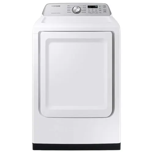 Front. Samsung - Open Box 7.4 Cu. Ft. Smart Gas Dryer with Sensor Dry - White.