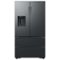 Samsung - Open Box 30 cu. ft. 4-Door French Door Smart Refrigerator with Four Types of Ice - Fingerprint Resistant Matte Black Steel-Front_Standard
