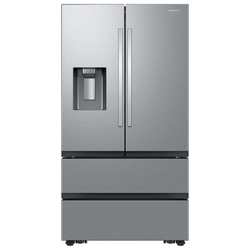 Samsung - Open Box 25 cu. ft. French Door Counter Depth Smart Refrigerator with Four Types of Ice - Stainless Steel