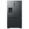 Samsung - Open Box 31 cu. ft. 3-Door French Door Smart Refrigerator with Four Types of Ice - Fingerprint Resistant Matte Black Steel-Front_Standard