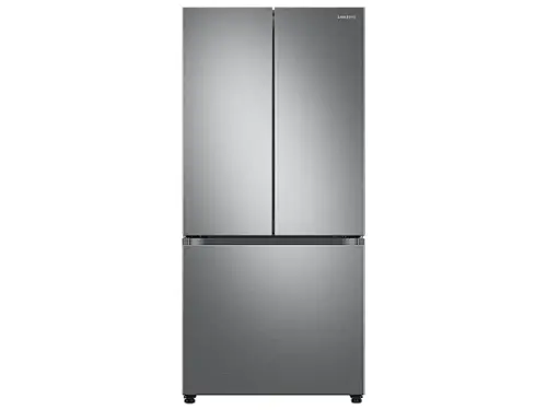 Front. Samsung - Open Box 25 cu. ft. 3-Door French Door Smart Refrigerator with Dual Auto Ice Maker - Stainless Steel.