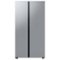 Samsung - Open Box BESPOKE Side-by-Side Smart Refrigerator with Beverage Center - Stainless Steel-Front_Standard