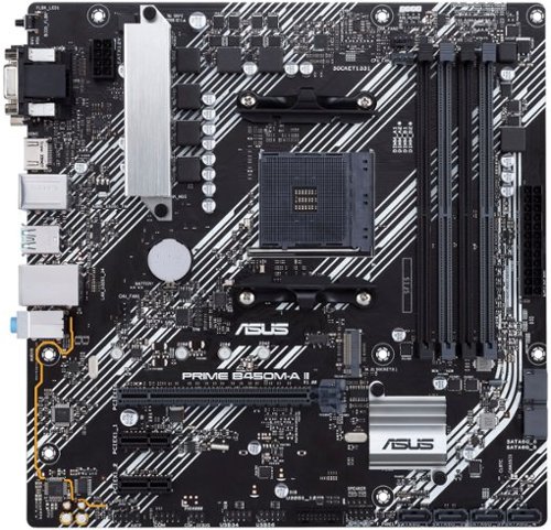 ASUS - PRIME B450M-A II (Socket AM4) AMD B450 microATX DDR4 Motherboard - Black