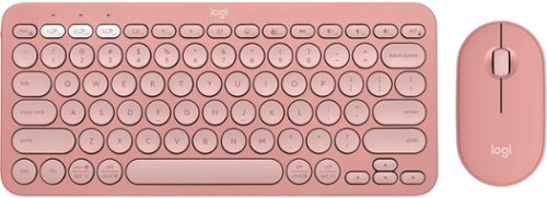 Logitech - Pebble 2 Combo Compact Wireless Scissor Keyboard and Mouse Bundle for Windows, macOS, iPadOS, Chrome - Rose