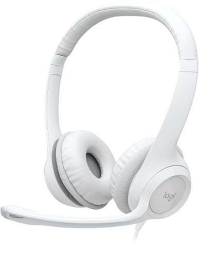 Logitech - H390 Wired USB On-Ear Stereo Headphones - Off-White