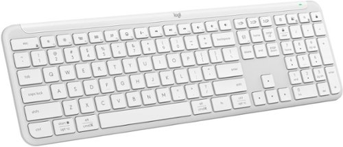  Logitech - K950 Signature Slim Full-size Wireless Keyboard for Windows and Mac with Quiet Typing - Off-White