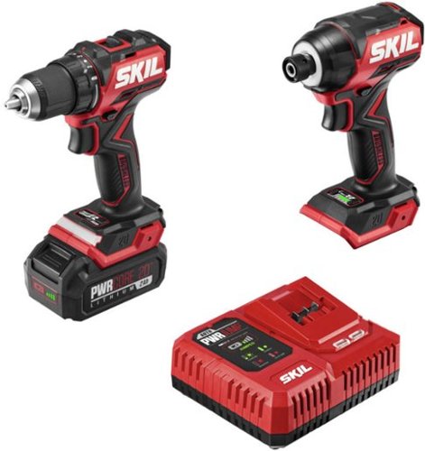 SKIL PWRCORE 20™ Brushless 20V Compact Drill Driver and Impact Driver Kit - black/Red