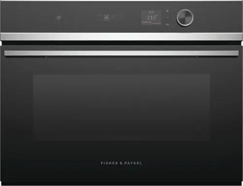Front. Fisher & Paykel - 24" Built -in Single Electric Convection Combination Steam Wall Oven with 1.9 Cu. Ft. Oven Capacity - Stainless Steel.