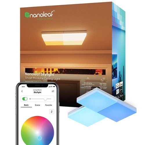 Nanoleaf Skylight - Smart LED Flush Mount Indoor Ceiling Light Fixture Smarter Kit (3pk) - Modular & Color Changing - Multicolor