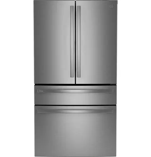 Front. GE Profile - 29 Cu. Ft. Bottom-Freezer Smart Refrigerator with Adjustable Temperature Drawer - Stainless Steel.