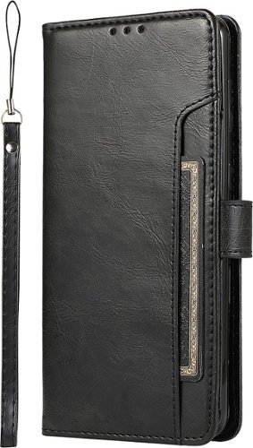 SaharaCase - Genuine Leather Folio Wallet Case for Samsung Galaxy S24+ - Black
