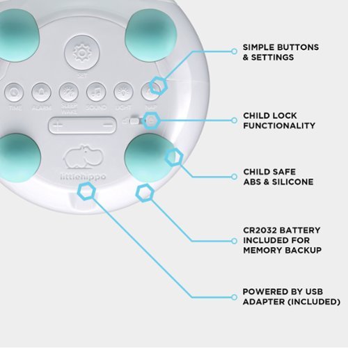 LittleHippo MELLA All-in-One Alarm Clock with Sleep Trainer for Kids - ARCTIC BLUE GLOBAL SHIPPING