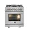 Forno Appliances - Massimo 4.32 Cu. Ft. Freestanding Dual Fuel Range - Stainless Steel-Front_Standard