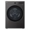 LG - 7.8 Cu. Ft. Stackable Smart Electric Dryer with Ventless Heat Pump Technology - Black Steel-Front_Standard