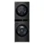 Front. LG - 5.0 Cu. Ft. HE Smart Front Load Washer and 7.8 Cu. Ft. Electric Dryer WashTower with Steam and Ventless Heat Pump Tech - Black Steel.