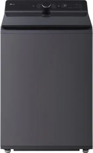 Front. LG - 5.3 Cu. Ft. High Efficiency Smart Top Load Washer with TurboWash3D Technology - Matte Black.