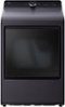 LG - 7.3 Cu. Ft. Smart Gas Dryer with Steam and EasyLoad Door - Matte Black-Front_Standard
