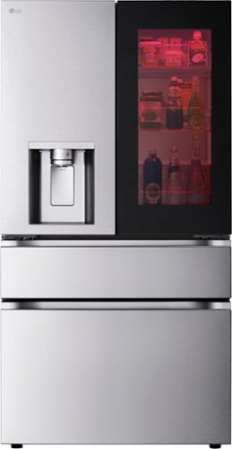 LG - Standard-Depth MAX 28.6 Cu. Ft. 4-Door French Door-in-Door Smart Refrigerator with InstaView MyColor - Stainless Steel-Front_Standard