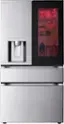 Front. LG - Standard-Depth MAX 28.6 Cu. Ft. 4-Door French Door-in-Door Smart Refrigerator with InstaView MyColor - PrintProof Stainless Steel.