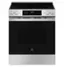 Front. GE - 5.3 Cu. Ft. Slide-In Electric Convection Range with Steam Cleaning and EasyWash Oven Tray - Stainless Steel.