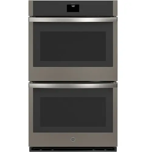 Front. GE - 30" Built-In Electric Convection Double Wall Oven with No Preheat Air Fry - Slate.
