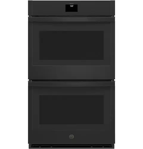 Front. GE - 30" Built-In Electric Convection Double Wall Oven with No Preheat Air Fry - Black.