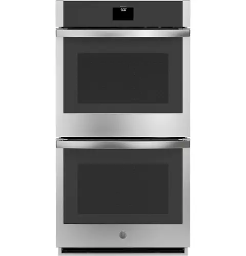 Front. GE - 27" Built-In Electric Convection Double Wall Oven with No Preheat Air Fry - Stainless Steel.