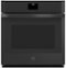 GE - 27" Smart Built-In Single Electric Convection Wall Oven with Self-Clean, Steam Clean, and No Preheat Air Fry - Black-Front_Standard