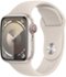 Apple Watch Series 9 GPS + Cellular 41mm Aluminum Case with Starlight Sport Band (Small/Medium) - Starlight - (2023)-Front_Standard