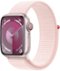 Apple Watch Series 9 GPS + Cellular 41mm Aluminum Case with Light Pink Sport Loop - Pink - (2023)-Front_Standard