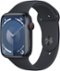 Apple Watch Series 9 GPS + Cellular 45mm Aluminum Case with Midnight Sport Band (Medium/Large) - Midnight - (2023)-Front_Standard