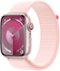Apple Watch Series 9 GPS + Cellular 45mm Aluminum Case with Light Pink Sport Loop - Pink - (2023)-Front_Standard