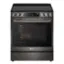 Front. LG - 6.3 Cu. Ft. Slide-In Electric True Convection Range with EasyClean and Air Fry - PrintProof Black Stainless Steel.