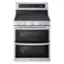 The image features a stainless steel LG oven with a digital display. The oven has a black door and a silver finish. The display shows the time and temperature, which are currently set at 2:35 and 35 degrees, respectively.