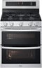 LG - 6.9 Cu. Ft. Freestanding Double Oven Gas True Convection Smart Range with EasyClean and Air Fry - Stainless Steel-Front_Standard