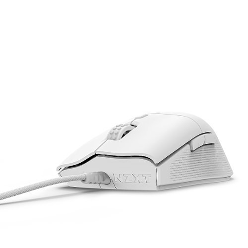 NZXT Lift 2 Ergo LIGHTWEIGHT Ergonomic Wired Gaming Mouse, optical switches, 26,000 DPI, 8K polling rate, White
