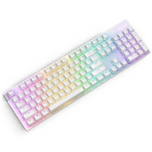 NZXT Function 2 - Full Size Wired Optical Gaming Keyboard - White WORLDWIDE DELIVERY