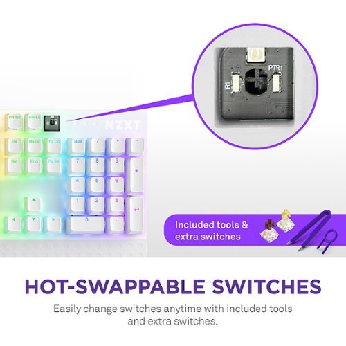 NZXT Function 2 - Full Size Wired Optical Gaming Keyboard - White BUY ONLINE