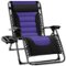 Best Choice Products - Oversized Padded Zero Gravity Chair, Folding Outdoor Patio Recliner w/ Side Tray - Black/Purple-Front_Standard