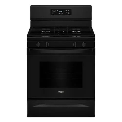 Front. Whirlpool - 5.3 Cu. Ft. Freestanding Gas Range with Cooktop Flexibility - Black.