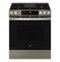 GE - 5.3 Cu. Ft. Slide-In Gas Convection Range with Steam Cleaning and EasyWash Tray - Slate-Front_Standard