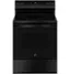 Front. GE - 5.3 Cu. Ft. Freestanding Electric Range with Steam Cleaning and 4 Burner Radiant Cooktop - Black.