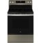 GE - 5.3 Cu. Ft. Freestanding Electric Convection Range with Steam Cleaning and EasyWash Tray - Slate-Front_Standard