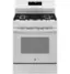 Front. GE - 5.3 Cu. Ft. Freestanding Gas Range with Self-Clean and Steam Cleaning Option and Crisp Mode - White.