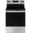 Front. GE - 5.3 Cu. Ft. Freestanding Electric Range with Self-Clean and Steam Clean Option and Built-In Wi-Fi - Stainless Steel/Black.