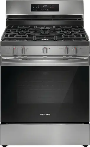 Front. Frigidaire - Frigidaire 5.1 Cu. Freestanding Gas Range with Air Fry - Stainless Steel.