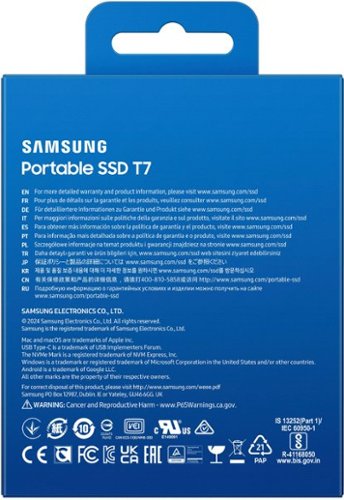 Samsung T7 4TB External USB 3.2 Gen 2 Portable SSD with Hardware Encryption - Titan Gray BUY IN MIDDLE EAST