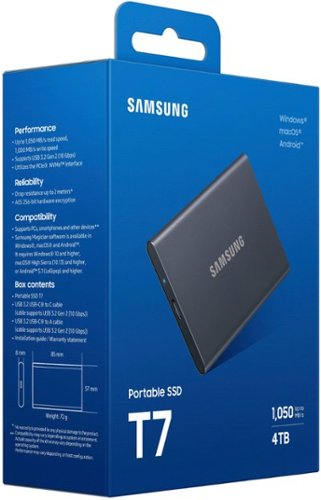 Samsung T7 4TB External USB 3.2 Gen 2 Portable SSD with Hardware Encryption - Titan Gray BUY IN AUSTRALIA