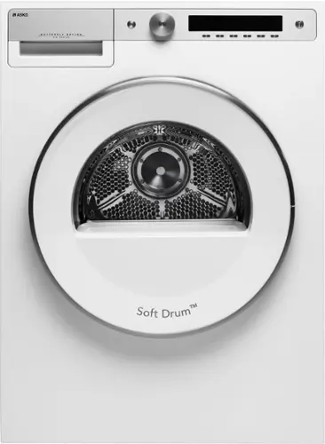 Front. Asko - Asko 5.1 cu. ft. Stackable Electric Vented Dryer with Butterfly Drying System, Soft Drum Technology, 15 Programs - White.