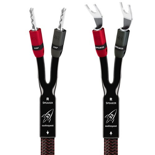 AudioQuest - 12FT Rocket 33 PR FR Banana - U-Spade Speaker Cable - Red/Black